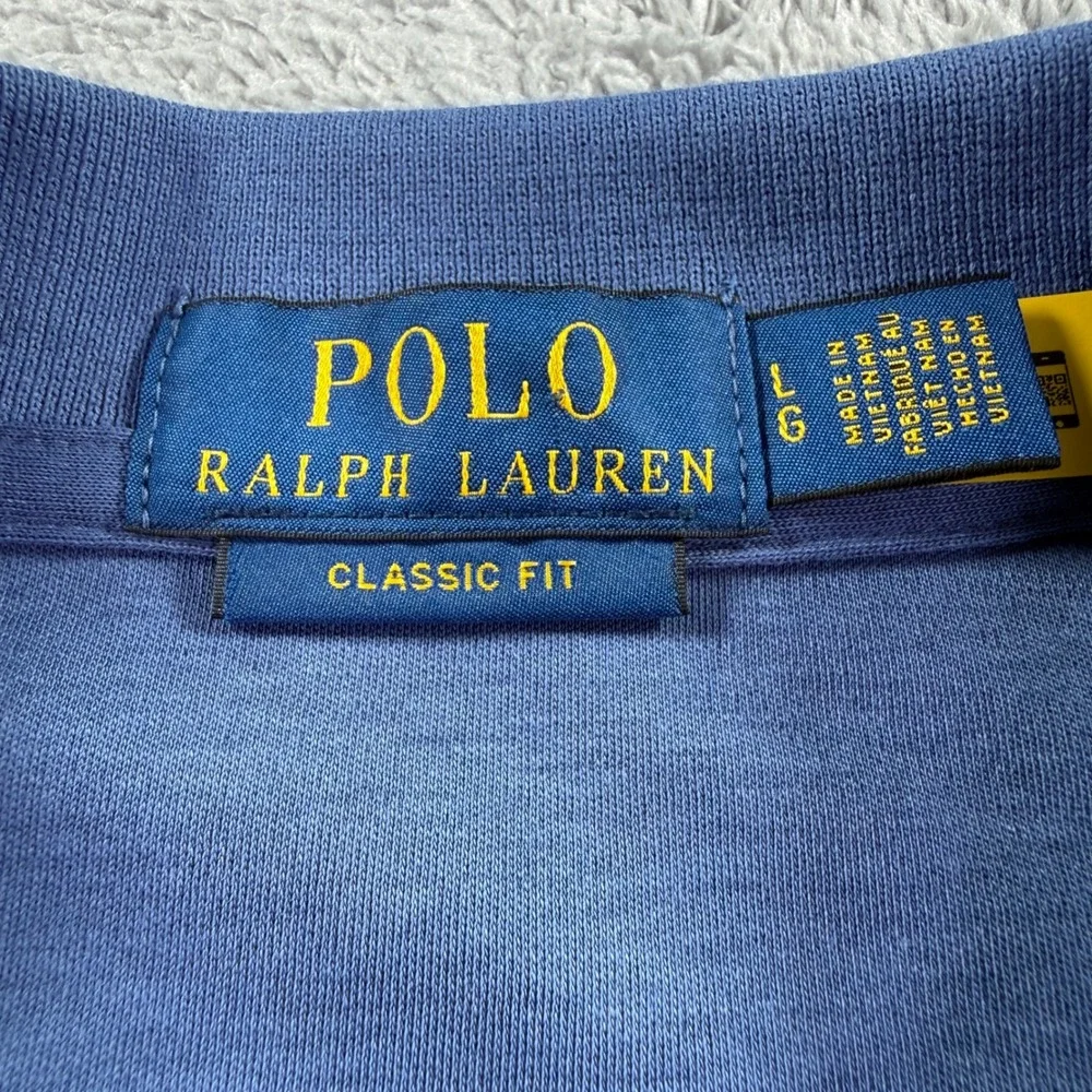 Polo Ralph Lauren Mens Classic Fit Cotton Jersey Polo Shirt Blue Large NWT